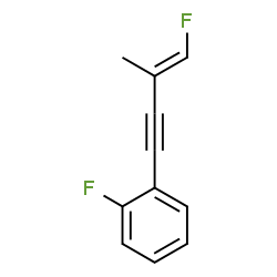 ChemSpider 2D Image | 1-Fluoro-2-[(3E)-4-fluoro-3-methyl-3-buten-1-yn-1-yl]benzene | C11H8F2