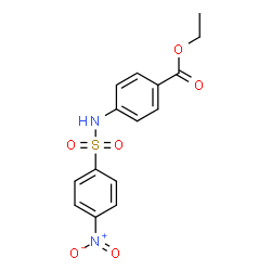 ChemSpider 2D Image | Ethyl 4-{[(4-nitrophenyl)sulfonyl]amino}benzoate | C15H14N2O6S