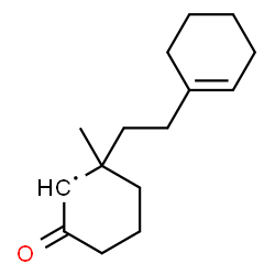 ChemSpider 2D Image | 2-[2-(1-Cyclohexen-1-yl)ethyl]-2-methyl-6-oxocyclohexyl | C15H23O
