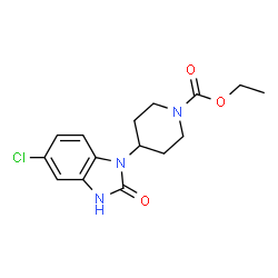 ChemSpider 2D Image | Ethyl 4-(5-chloro-2,3-dihydro-2-oxo-1H-benzimidazol-1-yl)-1-piperidinecarboxylate | C15H18ClN3O3