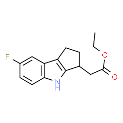 ChemSpider 2D Image | Ethyl (7-fluoro-1,2,3,4-tetrahydrocyclopenta[b]indol-3-yl)acetate | C15H16FNO2