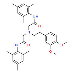 ChemSpider 2D Image | 2,2'-{[2-(3,4-Dimethoxyphenyl)ethyl]imino}bis(N-mesitylacetamide) | C32H41N3O4