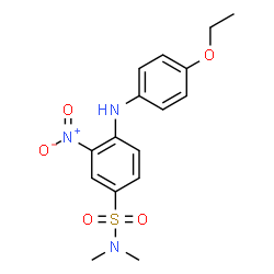 ChemSpider 2D Image | 4-(4-Ethoxyanilino)-N,N-dimethyl-3-nitrobenzenesulfonamide | C16H19N3O5S