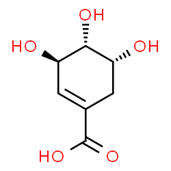 ChemSpider 2D Image | (3R,4R,5R)-3,4,5-Trihydroxy-1-cyclohexene-1-carboxylic acid | C7H10O5