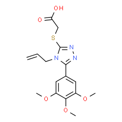 ChemSpider 2D Image | {[4-Allyl-5-(3,4,5-trimethoxyphenyl)-4H-1,2,4-triazol-3-yl]sulfanyl}acetic acid | C16H19N3O5S