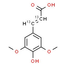 ChemSpider 2D Image | (2E)-3-(4-Hydroxy-3,5-dimethoxyphenyl)(2,3-~13~C_2_)-2-propenoic acid | C913C2H12O5
