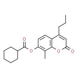 ChemSpider 2D Image | 8-Methyl-2-oxo-4-propyl-2H-chromen-7-yl cyclohexanecarboxylate | C20H24O4