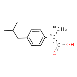 ChemSpider 2D Image | 2-(4-Isobutylphenyl)(~13~C_3_)propanoic acid | C1013C3H18O2