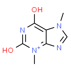 ChemSpider 2D Image | 2,6-Dihydroxy-3,7-dimethyl-7H-purin-3-ium | C7H9N4O2