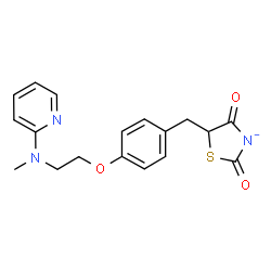 ChemSpider 2D Image | 5-(4-{2-[Methyl(2-pyridinyl)amino]ethoxy}benzyl)-2,4-dioxo-1,3-thiazolidin-3-ide | C18H18N3O3S