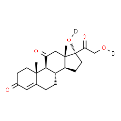 ChemSpider 2D Image | 17,21-Bis[(~2~H)hydroxy]pregn-4-ene-3,11,20-trione | C21H26D2O5