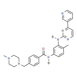 ChemSpider 2D Image | 4-[(4-Methyl-1-piperazinyl)methyl]-N-(4-methyl-3-{[4-(3-pyridinyl)-2-pyrimidinyl](~2~H)amino}phenyl)(N-~2~H)benzamide | C29H29D2N7O