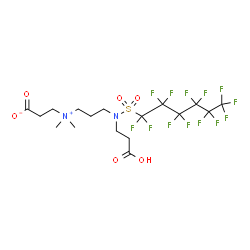 ChemSpider 2D Image | 3-[(3-{(2-Carboxyethyl)[(tridecafluorohexyl)sulfonyl]amino}propyl)(dimethyl)ammonio]propanoate | C17H21F13N2O6S