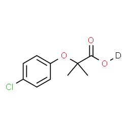 ChemSpider 2D Image | 2-(4-Chlorophenoxy)-2-methylpropan(~2~H)oic acid | C10H10DClO3