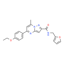 ChemSpider 2D Image | 5-(4-Ethoxyphenyl)-N-(2-furylmethyl)-7-methylpyrazolo[1,5-a]pyrimidine-2-carboxamide | C21H20N4O3