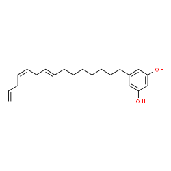 ChemSpider 2D Image | 5-[(8E,11Z)-8,11,14-Pentadecatrien-1-yl]-1,3-benzenediol | C21H30O2