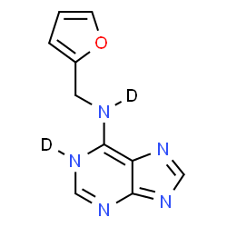 ChemSpider 2D Image | N-(2-Furylmethyl)(1-~2~H)-1H-purin-6-(~2~H)amine | C10H7D2N5O