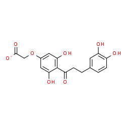 ChemSpider 2D Image | {4-[3-(3,4-Dihydroxyphenyl)propanoyl]-3,5-dihydroxyphenoxy}acetate | C17H15O8
