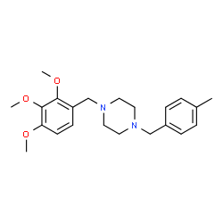 ChemSpider 2D Image | 1-(4-Methylbenzyl)-4-(2,3,4-trimethoxybenzyl)piperazine | C22H30N2O3