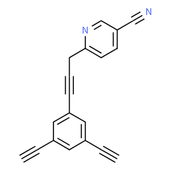 ChemSpider 2D Image | 6-[3-(3,5-Diethynylphenyl)-2-propyn-1-yl]nicotinonitrile | C19H10N2