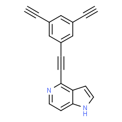 ChemSpider 2D Image | 4-[(3,5-Diethynylphenyl)ethynyl]-1H-pyrrolo[3,2-c]pyridine | C19H10N2