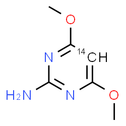 ChemSpider 2D Image | 4,6-Dimethoxy-2-(5-~14~C)pyrimidinamine | C514CH9N3O2