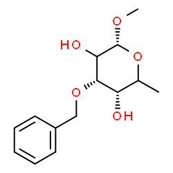 ChemSpider 2D Image | Methyl 3-O-benzyl-6-deoxy-alpha-L-erythro-hexopyranoside | C14H20O5