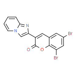 ChemSpider 2D Image | 6,8-Dibromo-3-(imidazo[1,2-a]pyridin-2-yl)-2H-chromen-2-one | C16H8Br2N2O2