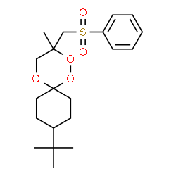 ChemSpider 2D Image | 3-Methyl-9-(2-methyl-2-propanyl)-3-[(phenylsulfonyl)methyl]-1,2,5-trioxaspiro[5.5]undecane | C20H30O5S