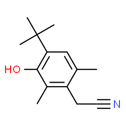 ChemSpider 2D Image | 4-tert-butyl-2,6-dimethyl-3-hydroxyphenylacetonitrile | C14H19NO