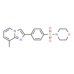 ChemSpider 2D Image | 8-Methyl-2-[4-(4-morpholinylsulfonyl)phenyl]imidazo[1,2-a]pyridine | C18H19N3O3S