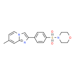 ChemSpider 2D Image | 7-Methyl-2-[4-(4-morpholinylsulfonyl)phenyl]imidazo[1,2-a]pyridine | C18H19N3O3S