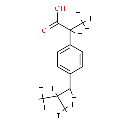 ChemSpider 2D Image | 2-{4-[2-(~3~H_3_)Methyl(1,2,3,3,3-~3~H_5_)propyl]phenyl}(~3~H_4_)propanoic acid | C13H6T12O2