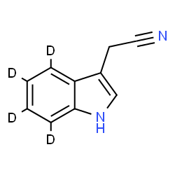 ChemSpider 2D Image | 1H-Indole-4,5,6,7-d4-3-acetonitrile | C10H4D4N2