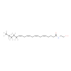 ChemSpider 2D Image | (5Z,8Z,11Z,14Z)-N-(2-Hydroxyethyl)(16,16,17,17,18,18,19,19,20,20,20-~2~H_11_)-5,8,11,14-icosatetraenamide | C22H26D11NO2