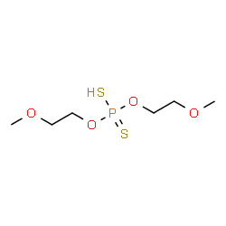 ChemSpider 2D Image | O,O-Bis(2-methoxyethyl) hydrogen phosphorodithioate | C6H15O4PS2