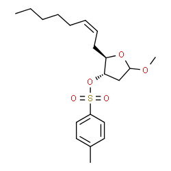 ChemSpider 2D Image | (2R,3S)-5-Methoxy-2-[(2Z)-2-octen-1-yl]tetrahydro-3-furanyl 4-methylbenzenesulfonate | C20H30O5S