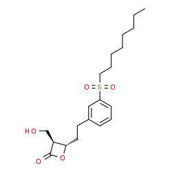 ChemSpider 2D Image | (3S,4S)-3-(Hydroxymethyl)-4-{2-[3-(octylsulfonyl)phenyl]ethyl}-2-oxetanone | C20H30O5S